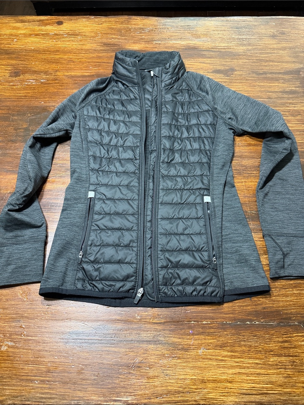 Eddie Bauer Black Quilted Hybrid Puffer Jacket